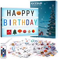 Light Box Caja de Luz A4 con Control Remoto con 420 Emoji y Símbolos- Ideal para Decorar Hogar- Habitación- Boda- Regalo…